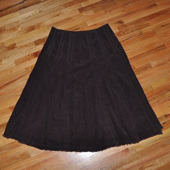 'FINAL'  CABI #729 Corduroy Raw Edge A-line Skirt - Picture 3 of 7